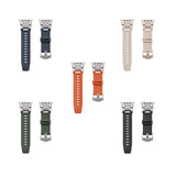 Apple Watch 42mm / 44mm / 45mm / 49mm - Rugged Silicone Strap with Flexible Metal Connector