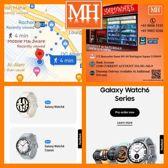 Latest Singapore official Samsung Galaxy all watch 6 series to classic 47mm new set