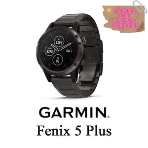 ASK PRICE PREOWNED Garmin Fenix 5 Plus Smartwatch Sapphire Edition Titanium Carbon Gray