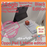 256gb Singapore may receipt oppo pad 5 matte edition black special Pwp warranty full set