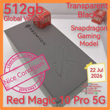 512gb global snapdragon red magic 10 Pro 5G transparent black gaming full set