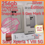 256gb Jul 13 receipt official Sony Xperia 1 VIII 5G Mark 8 snapdragon elite 5 Gen silver pwp promo warranty full set