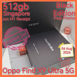512gb Jun M1 Receipt Singapore Oppo Find X9 Ultra 5G black snapdragon hasselblad camera pwp Promo warranty full set