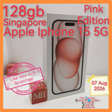 128gb Singapore official apple iphone 15 5g pink full set