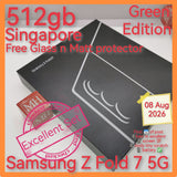 512gb Singapore Samsung z Fold 7 5G green foldable full set