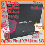 512gb 2028 jun Singapore Oppo Find X9 Ultra 5G black snapdragon hasselblad camera warranty full set