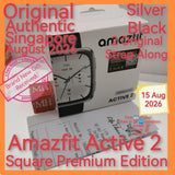 Original Authentic Aug gift Singapore Amazfit Active 2 Square Premium Edition 2 original strap warranty full set