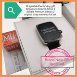 Original Authentic Aug gift Singapore Amazfit Active 2 Square Premium Edition 2 original strap warranty full set