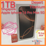 1tb Singapore apple iphone 16 Pro Max 5G desert titanium full set