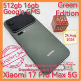 512gb 16gb dual screen official Xiaomi 17 Pro Max 5G black snapdragon Leica camera google gms green set