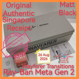 Original Authentic Singapore Ray-Ban Meta Gen 2 Wayfarer Transitions matt black warranty full set