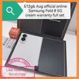 512gb Aug online Samsung Fold 8 5G cream white warranty full set