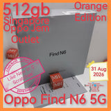 512gb Jem Oppo store Singapore Find N6 5G Fold snapdragon hasselblad camera orange warranty full set