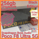 256gb $28 freebies Aug Singapore Poco F8 Ultra 5G black snapdragon Bose Audio warranty full set