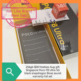 256gb $28 freebies Aug Singapore Poco F8 Ultra 5G black snapdragon Bose Audio warranty full set