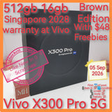 512gb 2028 warranty $48 freebies Singapore Vivo X300 Pro 5G Brown warranty full set