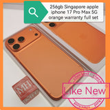 256gb Singapore apple iphone 17 Pro Max 5G orange warranty full set