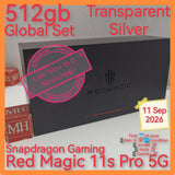 512gb 16gb global version red magic 11s pro 5g snapdragon gaming transparent silver full set