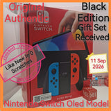 Original Authentic Nintendo Switch Oled Model red neon black gift in full set