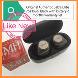 Original Authentic Jabra Elite 75T Buds black with 6 months battery warranty set
