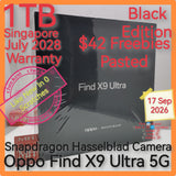 1tb july 2028 warranty Singapore Oppo Find X9 Ultra 5G black snapdragon hasselblad camera $42 freebies warranty full set