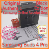 Original Authentic Sep receipt Singapore Samsung buds 4 Pro black warranty full set