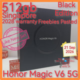 512gb 2028 warranty Singapore honor magic v6 5g black snapdragon warranty full set