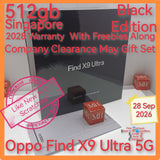 512gb 2028 Singapore+freebies Oppo Find X9 Ultra 5G black snapdragon hasselblad camera warranty full set