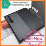 1tb Sep receipt Singapore Samsung Fold 8 Ultra 5G black snapdragon warranty full set