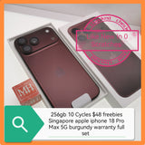 256gb 10 cycles 48 freebies Singapore apple iphone 18 Pro Max 5G burgundy warranty full set