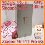 256gb 12gb Singapore Xiaomi Mi 11T Pro 5G grey full set