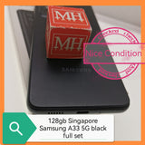 128gb Singapore Samsung A33 5g black full set