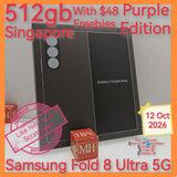 512gb $48 freebies Singapore Samsung Fold 8 Ultra 5G purple violet warranty full set