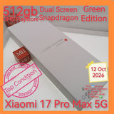 512gb dual screen snapdragon Xiaomi 17 Pro Max 5G green gms playstore full set
