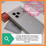 512gb sealed Non Activated Singapore apple iphone 18 Pro Max 5G silver white warranty new set