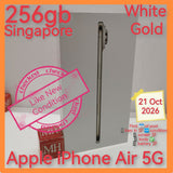 256gb 2027 warranty Singapore apple iphone Air 5G white gold warranty full set