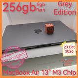 256gb M3 Chip 13" apple MacBook Air grey full set