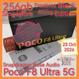 256gb with freebies Singapore Poco F8 Ultra 5G black snapdragon Bose Audio warranty full set