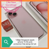 128gb Singapore apple iphone 15 5g Pink protection free along full set