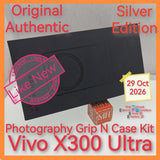 Original Authentic Vivo X300 ultra kit with case n grip silver full set