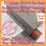 Original Authentic Ray-Ban Meta Ai Glasses Scriber Optics gen 2 stone beige warranty full set