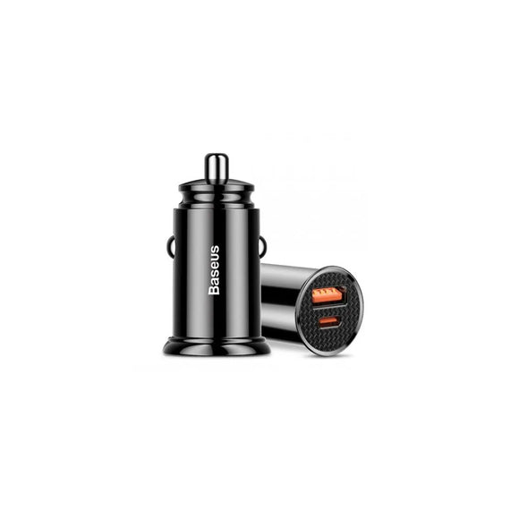 Baseus Car Charger - A+C 30W Fast Car Charger Square Metal PPS CCALL-YS01