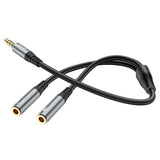 Hoco. UPA21 2-in-1 3.5mm Audio Adapter Braided Cable (male to 2-female) 25cm