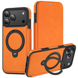 Apple iPhone 17 Pro Max - CLASY® Ski-Thin Enhanced Series Magnetic 360° Kickstand Card Wallet Folio Protection Case