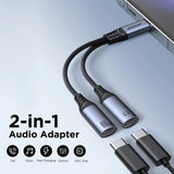 Joyroom SY-C03 Audio-Transfer Series 2-in-1 Audio Adapter Braided Nylon (Type-C to Dual Type-C)