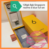 128gb 8gb Singapore realme 6 blue full set