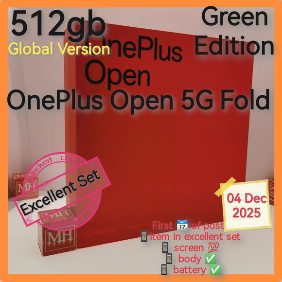 512gb global version OnePlus Open 5G green snapdragon foldable full set