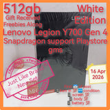 512gb 2026 April gift with freebies Lenovo legion y700 gen 4 gaming snapdragon support Playstore gms white full set