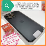 1tb Singapore apple iphone 16 pro max 5g 96 cycles company spare staff black titanium with freebies full set