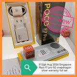512gb 2026 Aug Singapore Poco F7 pro 5G snapdragon silver warranty full set
